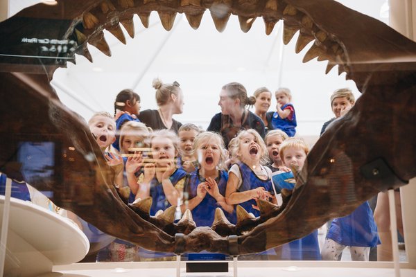 Children in Australian Museum Sharks exhibition