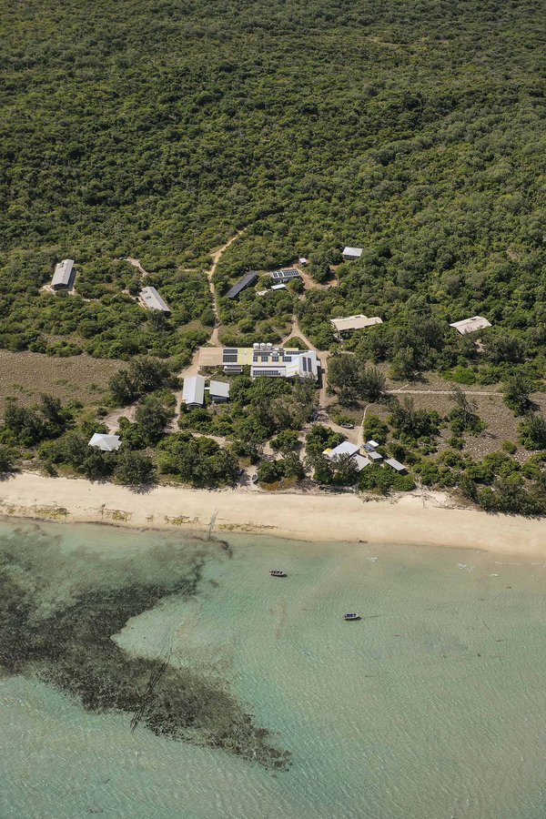 Panoramic view of Lizard Island Research Station (LIRS) on the Great Barrier Reef.